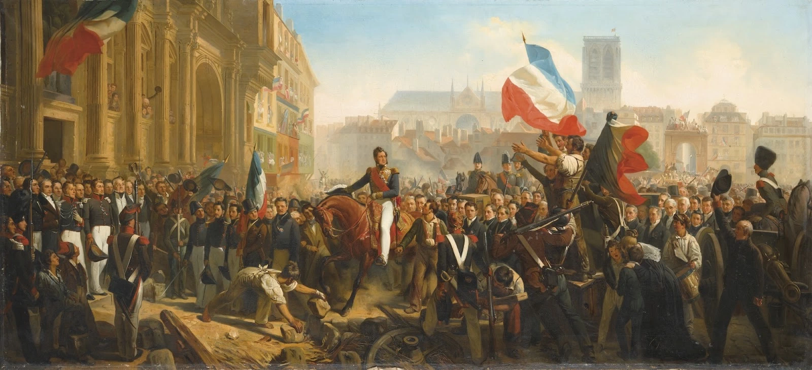 Arrivo di Luigi Filippo in Place de l'hôtel de Ville, 31 luglio 1830